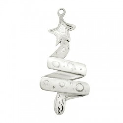 Pendentif Sapin de Noël en Argent 925. 36 x 18 mm