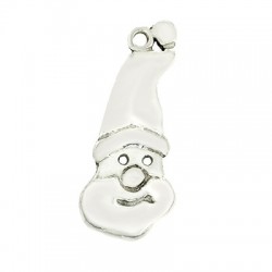 Pendentif en Argent 925 Tête du Père Noël 30 x 12 mm