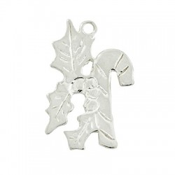 Charm en Argent 925 Muguet de Noël et Bonbons 27 x 21 mm