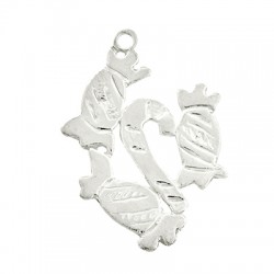 Silver 925 Lucky Pendant Christmas Candy & Gifts 30x25mm