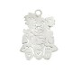 Silver 925 Charm Bear "merry x-mas" with Heart 23x18mm