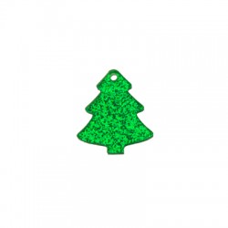 Πλέξι Ακρυλικό Μοτίφ Χριστουγεννιάτικο Δέντρο Γούρι 23x26mm
