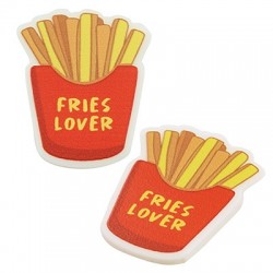 Πλέξι Ακρυλικό Flatback Πατάτες "FRIES LOVER" 26x32mm