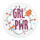 Πλέξι Ακρυλικό Flatback Στρογγυλό "Girl Power" 31mm
