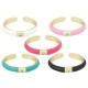 Enameled Brass Finger Ring Round with Zircon 21mm