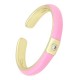 Enameled Brass Finger Ring Round with Zircon 21mm
