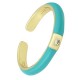 Enameled Brass Finger Ring Round with Zircon 21mm