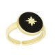 Anello in Ottone Rotondo con Stella smaltata 21x14mm