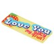 Plexi Acrylic Pendant Gum "Love You" 15x50mm