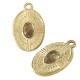 Ciondolo Ovale in Acciaio Inossidabile 304 con Croce e Pietra 14X21 mm