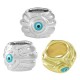Enameled Brass Spacer with Evil Eye 10x7mm