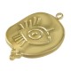 Stainless Steel Charm Round Irregular with Evil Eye 18x20mm
