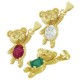 Breloque ours en Laiton et Zircon 14 x 20 mm