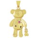 Zircon Brass Charm Bears 16x28mm
