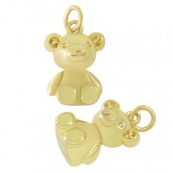 Brass Charm Bear 11x16mm