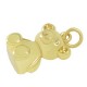 Brass Charm Bear 11x16mm