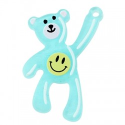 Plexi Acrylic Pendant Bear w/ Smile 25x37mm