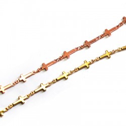Brass Chain w/ Crosses 5.2x13.7mm/1.5mm