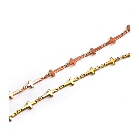 Brass Chain w/ Crosses 5.2x13.7mm/1.5mm