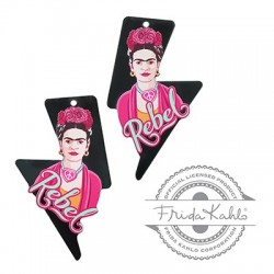 Orecchini in Plexiacrilico Frida Kahlo "REBEL"  65x39mm (Set 2pz)