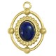 Stainless Steel Charm Oval with Beads & Stone 17x19mm