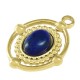 Stainless Steel Charm Oval with Beads & Stone 17x19mm