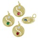 Ciondolo in Ottone con Zirconi Yin Yang 20 mm