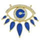 Enameled Brass Connector Evil Eye Teardrop with Zircon 28x27mm