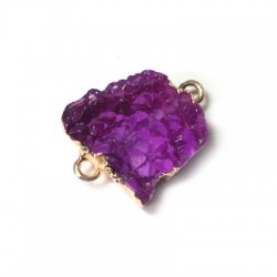 Resin Connector Irregular Square Geodes 16mm