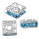 Metal Spacer Square with Strass 6mm Ø1.5mm