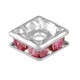Distanziatore Quadrato in Metallo con Strass 6 mm Ø 1,5 mm
