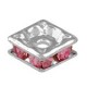 Metal Spacer Square with Strass 6mm Ø1.5mm