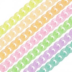 Acrylic Chain Link Oval Ring 16x22mm (~81pcs)