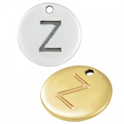 Ciondolo in Metallo Zama Rotondo Lettera "Z" 12mm