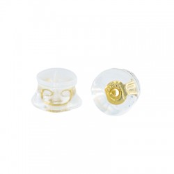 Brass Earring Nut w/ Silicon 5.5x4.7mm