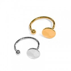 Brass Finger Ring w/ Ball and Base 21mm