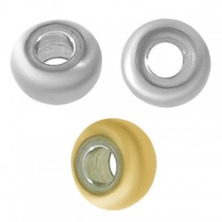 Perles Rondelles en Acier Inoxydable 6x3.3mm (Ø2mm)