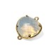 Brass Irregular Setting w/ Glass Stone 15x16 mm w/ 2 Rings