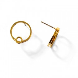 Orecchino a Perno in Metallo Ottone Cerchio 15x17mm