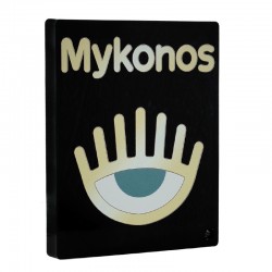 Plexi Acrylic Deco "Mykonos" w/ Evil Eye 100x80mm