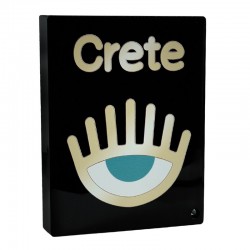 Plexi Acrylic Deco "Crete" w/ Evil Eye 100x80mm