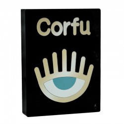 Plexi Acrylic Deco "Corfu" w/ Evil Eye 100x80mm