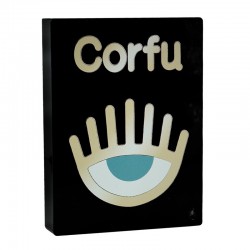 Plexi Acrylic Deco "Corfu" w/ Evil Eye 100x80mm