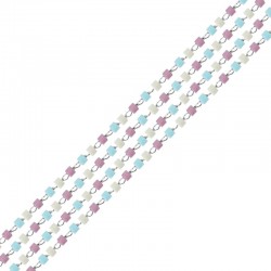 Chaîne maille avec perles de rocaille 1mm en Acier Inoxydable 304