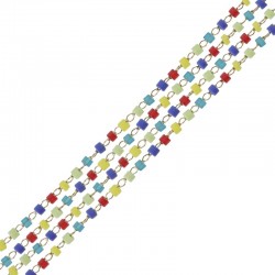 Chaîne maille avec perles de rocaille 1mm en Acier Inoxydable 304
