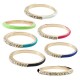 Enameled Brass Finger Ring Round with Zircon 23mm