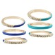 Enameled Brass Finger Ring Round with Zircon 23mm