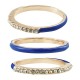 Enameled Brass Finger Ring Round with Zircon 23mm
