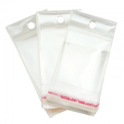 Bolsa de Embalaje Para Joyería con Pegatina y Orificio 4 x 7 mm