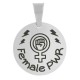 Stainless Steel 304 Charm Round "Female Power" 15mm (Ø1.2mm)